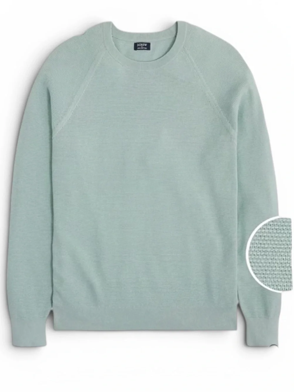 J.Crew Textured Cotton Crewneck Sweater Blue Mist NWT Size Large Knit Pullover